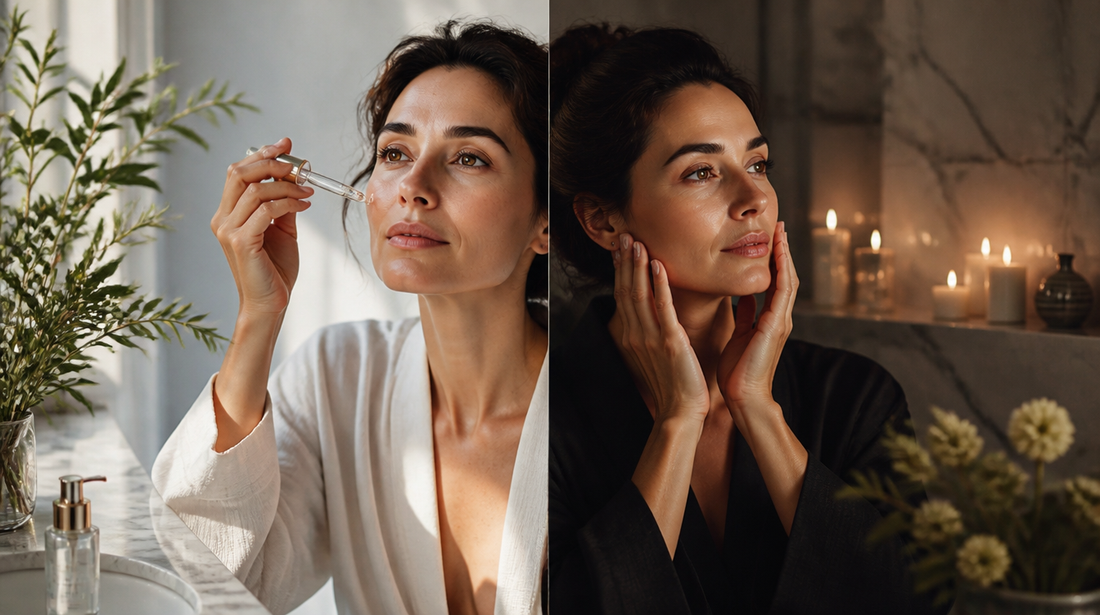 Ritual de skincare de mañana y noche con productos Harmoniqa